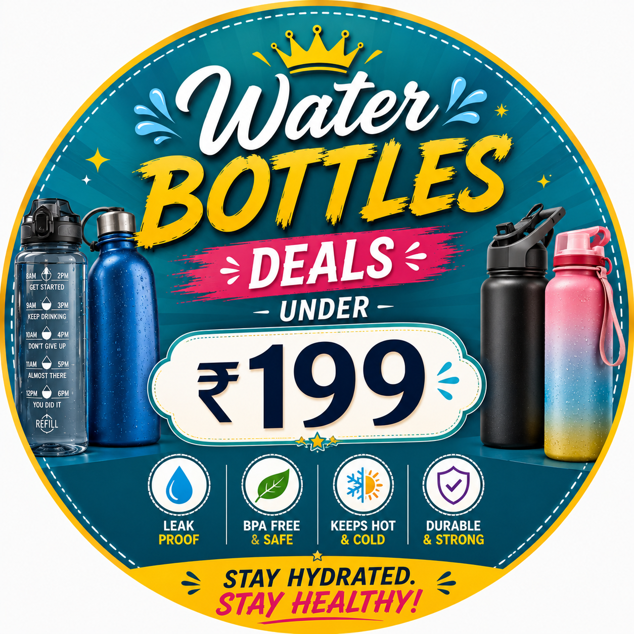Best Water Bottles Under ₹199