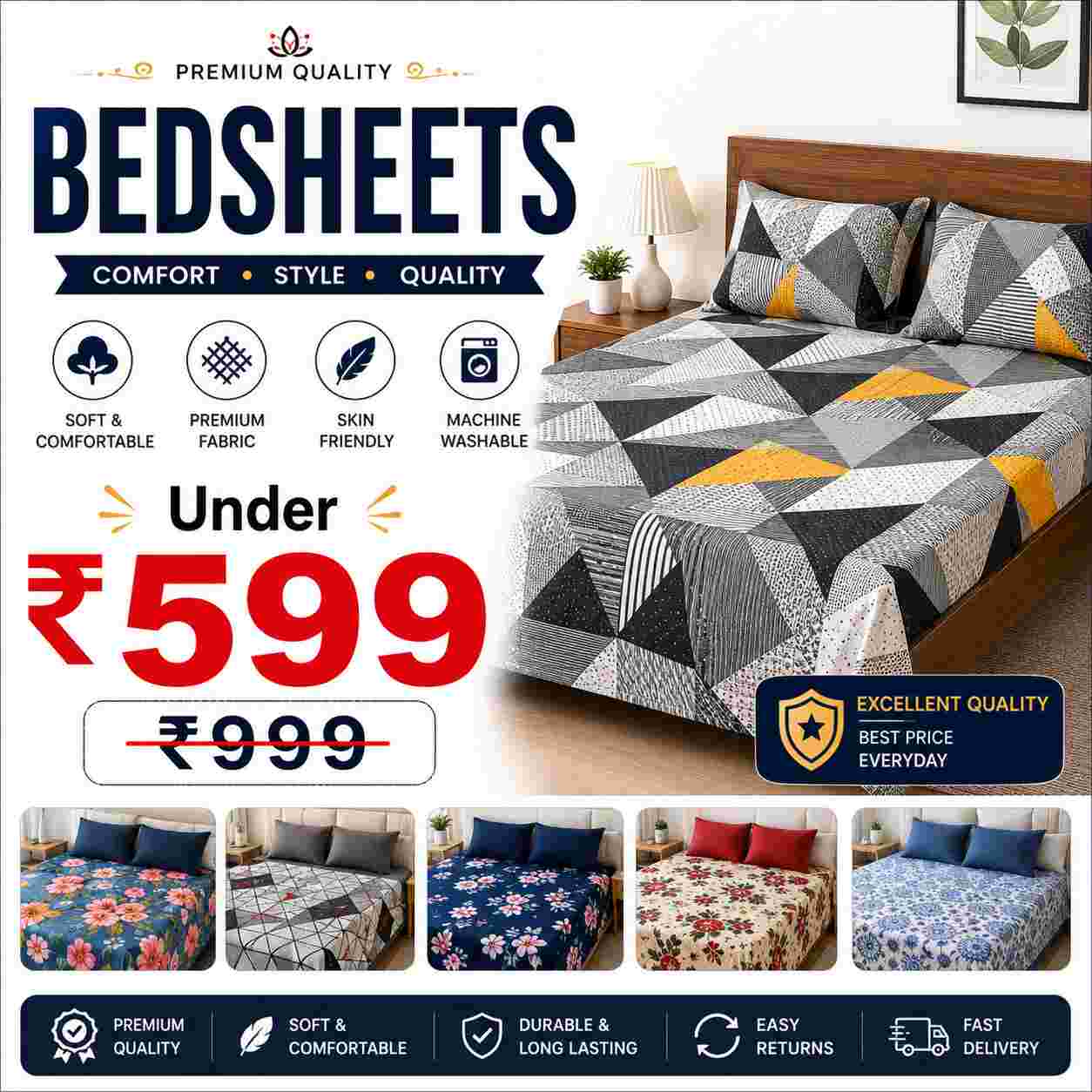 Bedsheets Under ₹599