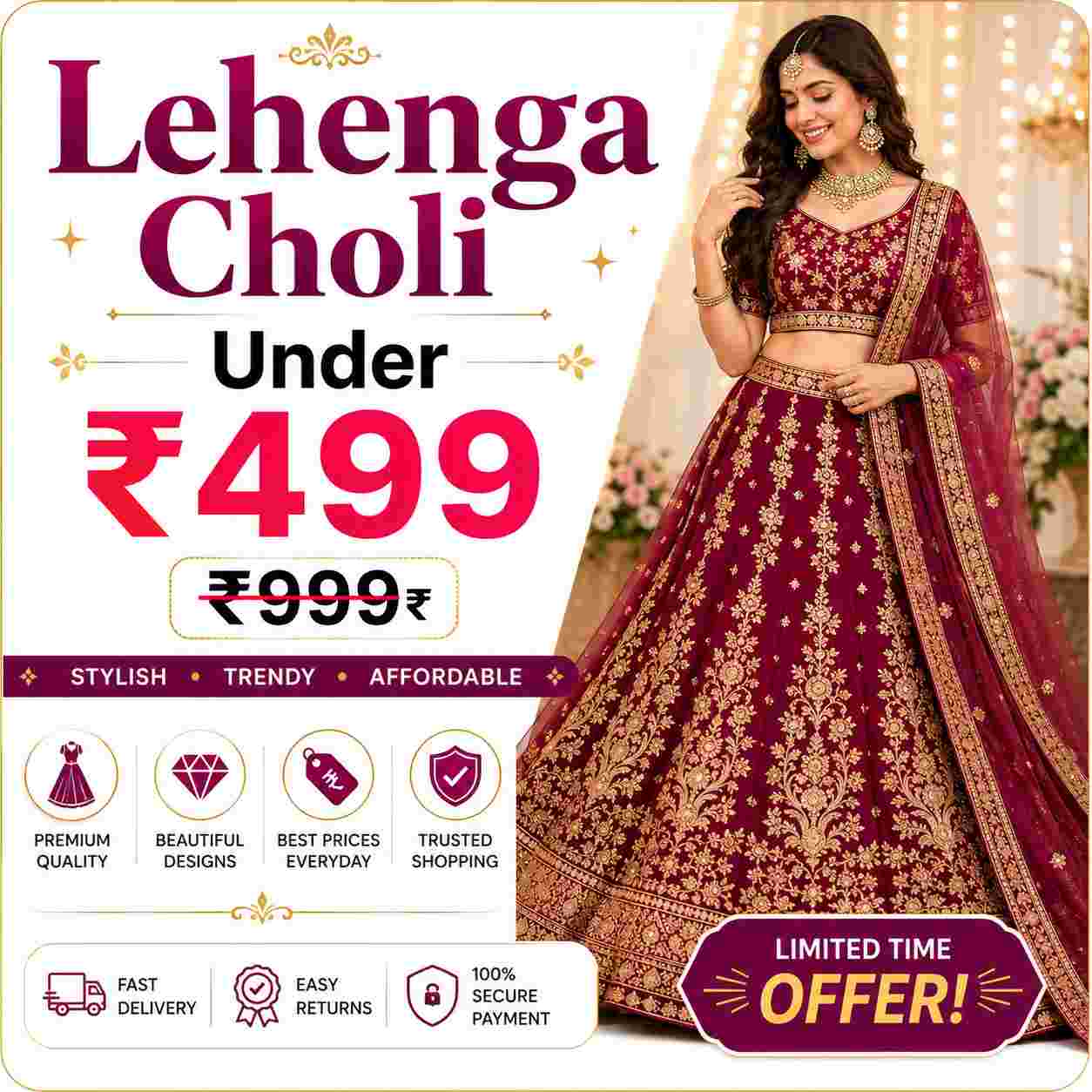 Lehenga Choli Under ₹499