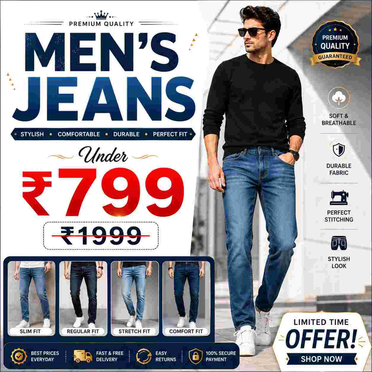 Men’s Jeans Under ₹799