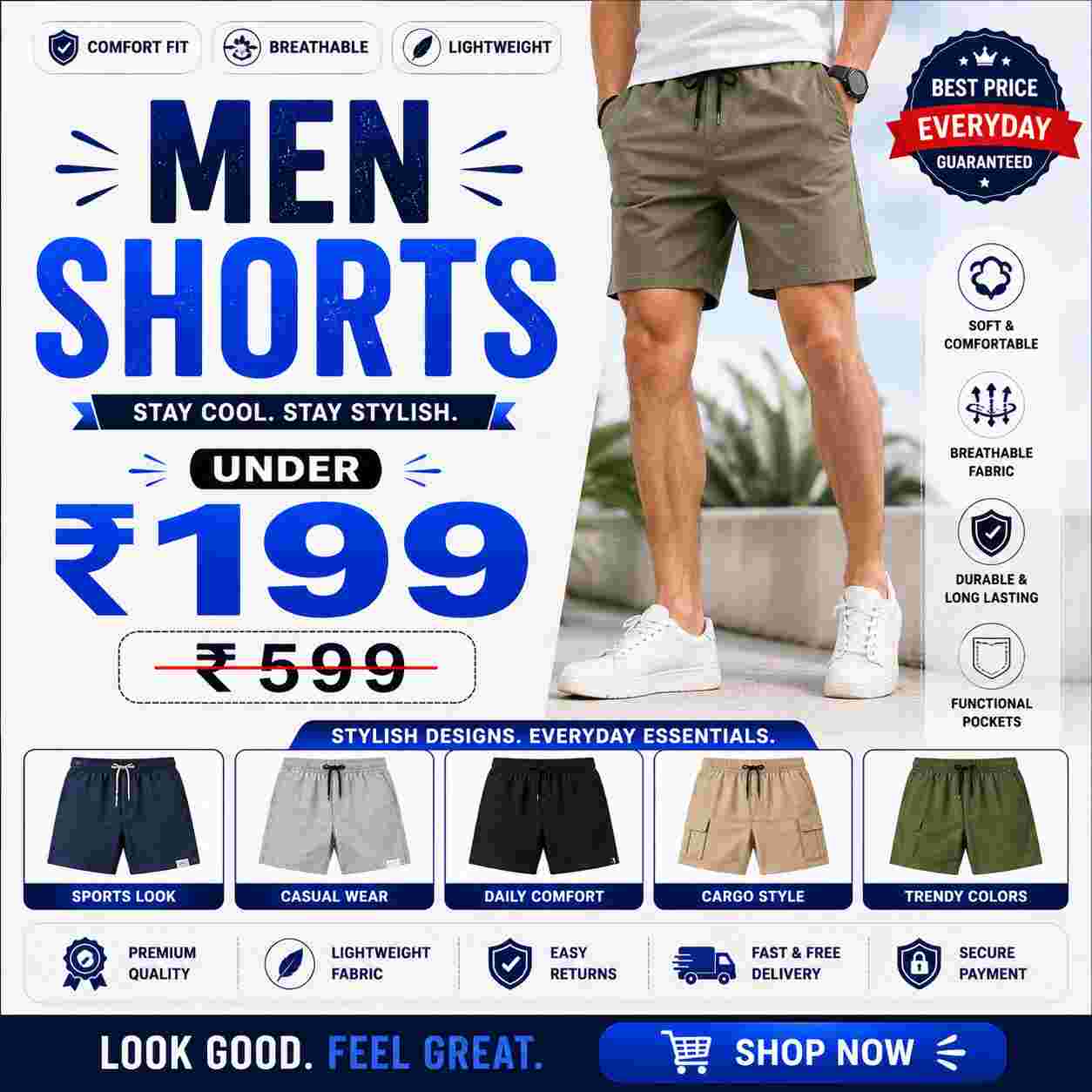 Men Shorts Under ₹199